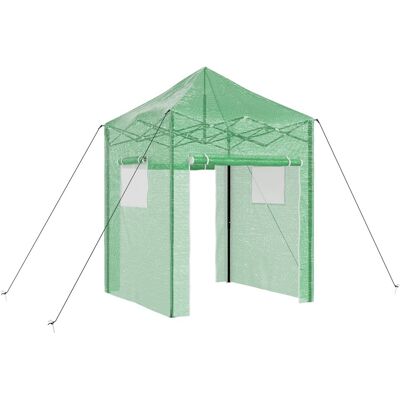 vidaXL Szklarnia z dachem Zielony 200 x 200 x 300 cm Stal vidaXL Szklarnia z dachem Zielony 200 x 200 x 300 cm Stal