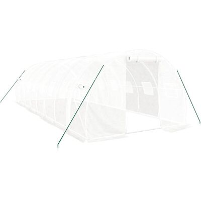 Vidaxl Szklarnia Ze Stalową Ramą, Biała, 24 M², 8X3X2 M Vidaxl Szklarnia Ze Stalową Ramą, Biała, 24 M², 8X3X2 M