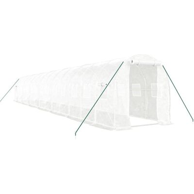 vidaXL szklarni biały 14x2x2 m Rama stalowa - Szklarni vidaXL szklarni biały 14x2x2 m Rama stalowa - Szklarni