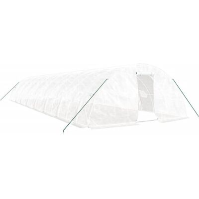 szklarnia vidaXL 16x5x2,3m Stalowa rama Biała - Szklarnia szklarnia vidaXL 16x5x2,3m Stalowa rama Biała - Szklarnia