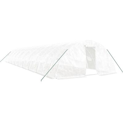 Vidaxl Szklarnia Ze Stalową Ramą, Biała, 90 M², 18X5X2,3 M Vidaxl Szklarnia Ze Stalową Ramą, Biała, 90 M², 18X5X2,3 M