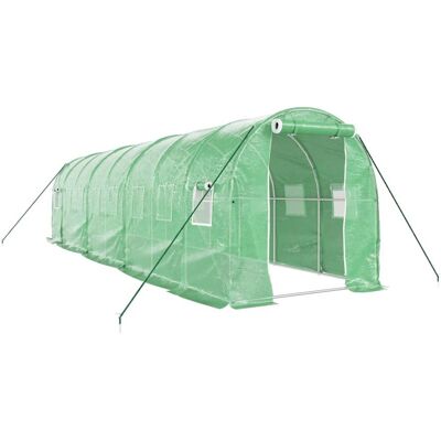 Vidaxl Szklarnia Ze Stalową Ramą, Zielona, 16 M², 8X2X2 M Vidaxl Szklarnia Ze Stalową Ramą, Zielona, 16 M², 8X2X2 M