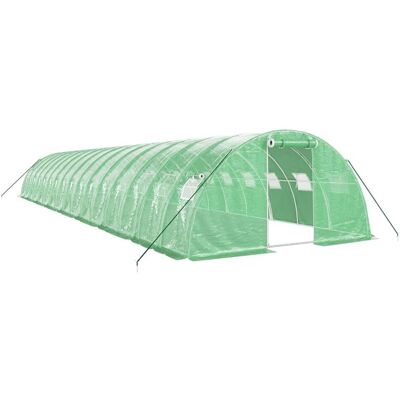 Szklarnia vidaXL 16x4x2m z Ramą Stalową - Zielona Szklarnia vidaXL 16x4x2m z Ramą Stalową - Zielona