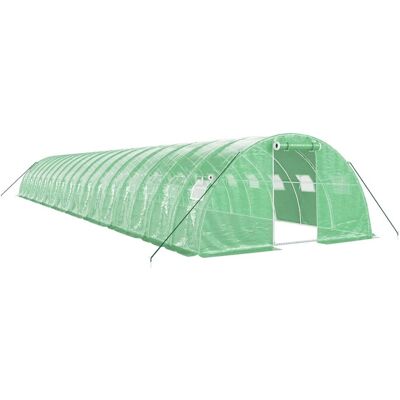 Vidaxl Szklarnia Ze Stalową Ramą, Zielona, 72 M², 18X4X2 M Vidaxl Szklarnia Ze Stalową Ramą, Zielona, 72 M², 18X4X2 M