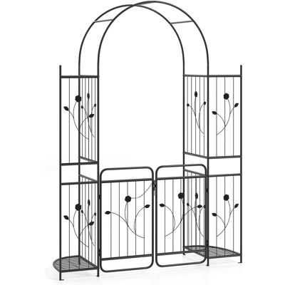 COSTWAY Wysoki łuk ogrodowy z kratką do roślin pnących Pergola Trejaż COSTWAY Wysoki łuk ogrodowy z kratką do roślin pnących Pergola Trejaż