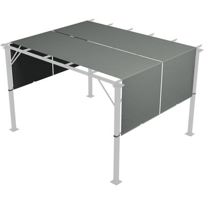Zamienny dach Outsunny do pergoli 488 x 122 cm z ochroną UV, markiza na zadaszenie tarasu, plandeka zamienna do altany 3 x 3 m, ciemnoszary Zamienny dach Outsunny do pergoli 488 x 122 cm z ochroną UV, markiza na zadaszenie tarasu, plandeka zamienna do altany 3 x 3 m, ciemnoszary