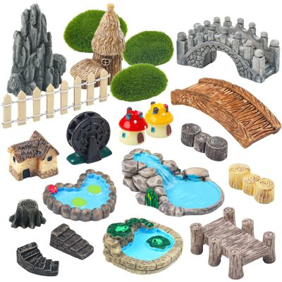 Inny producent Miniatury Ogrodowe 21 Szt Most Dom Studnia Ogrodzenie Grzyby Dekoracyjne Inny producent Miniatury Ogrodowe 21 Szt Most Dom Studnia Ogrodzenie Grzyby Dekoracyjne