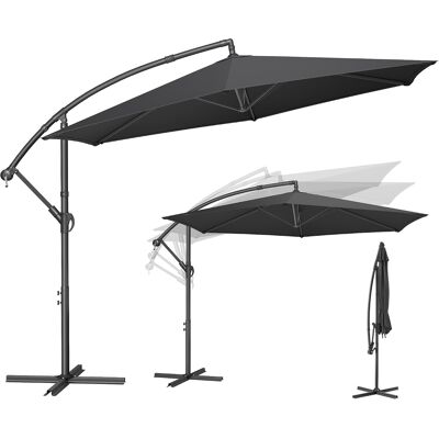 Songmics Parasol Ogrodowy Wiszący 350 Cm Z Uchylnym Ramieniem Szary Songmics Parasol Ogrodowy Wiszący 350 Cm Z Uchylnym Ramieniem Szary