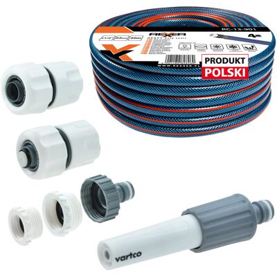 REXXER 4-Warstwowy Wąż Ogrodowy 1/2' 30 M + Złączki + Dysza Zraszająca REXXER 4-Warstwowy Wąż Ogrodowy 1/2' 30 M + Złączki + Dysza Zraszająca