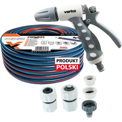 REXXER 4-Warstwowy Wąż Ogrodowy 1/2' 30 M + Złączki + Plastikowy Pistolet Zraszający REXXER 4-Warstwowy Wąż Ogrodowy 1/2' 30 M + Złączki + Plastikowy Pistolet Zraszający