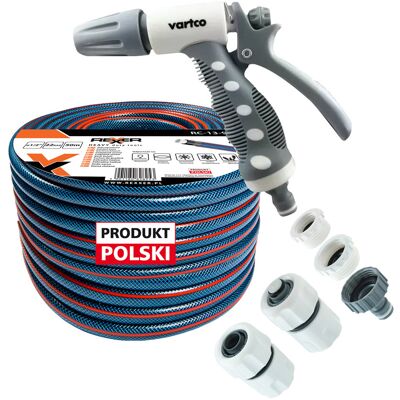 REXXER 4-Warstwowy Wąż Ogrodowy 1/2' 50 M + Złączki + Plastikowy Pistolet Zraszający REXXER 4-Warstwowy Wąż Ogrodowy 1/2' 50 M + Złączki + Plastikowy Pistolet Zraszający