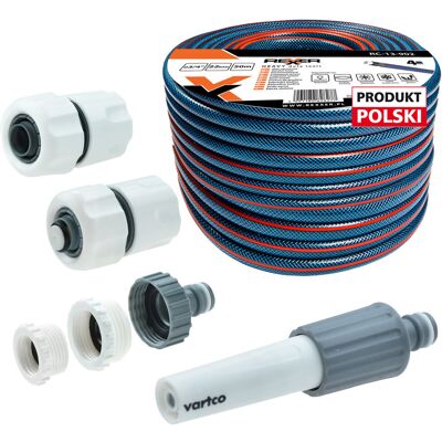 REXXER 4-Warstwowy Wąż Ogrodowy 3/4' 50 M + Złączki + Dysza Zraszająca REXXER 4-Warstwowy Wąż Ogrodowy 3/4' 50 M + Złączki + Dysza Zraszająca