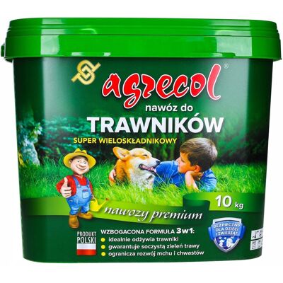 Super wieloskładnikowy nawóz do trawników 10kg - Agrecol Super wieloskładnikowy nawóz do trawników 10kg - Agrecol