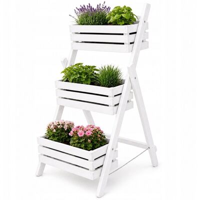 Inny producent Biały, drewniany kwietnik, skrzynka na kwiaty - warzywniak, wkład 60 cm Inny producent Biały, drewniany kwietnik, skrzynka na kwiaty - warzywniak, wkład 60 cm