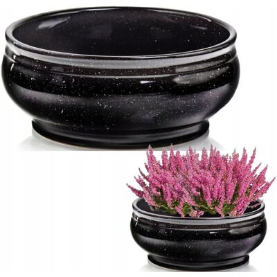 POLNIX CERAMICZNA MISA NAGROBNA doniczka mrozoodporna czarna Ø 22 cm POLNIX CERAMICZNA MISA NAGROBNA doniczka mrozoodporna czarna Ø 22 cm