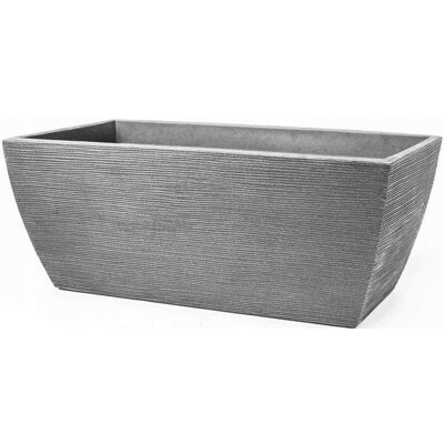 Donica ogrodowa prostokątna 80 x 40 x 34 cm szara PATIO Donica ogrodowa prostokątna 80 x 40 x 34 cm szara PATIO