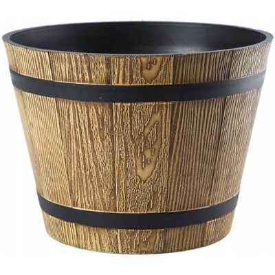 Galicja Donica Okrągła Imitacja Drewna Madera Jasny Brąz 23 Cm Galicja Donica Okrągła Imitacja Drewna Madera Jasny Brąz 23 Cm