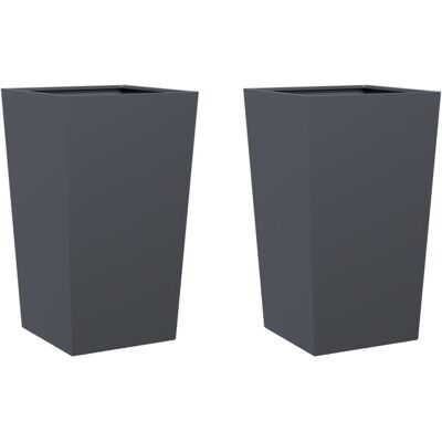 VMP Donice ogrodowe, 2 szt., antracytowe, 45x45x75 cm, stalowe VMP Donice ogrodowe, 2 szt., antracytowe, 45x45x75 cm, stalowe