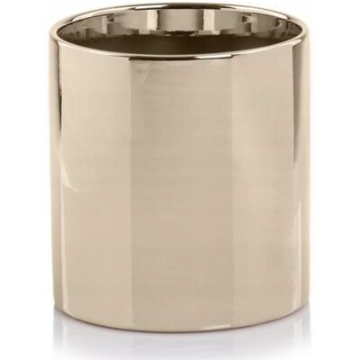 POLNIX Doniczka ceramiczna osłonka cylinder gładka złota 26 cm POLNIX Doniczka ceramiczna osłonka cylinder gładka złota 26 cm