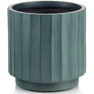 POLNIX Doniczka Ceramiczna Osłonka Dekoracyjna Ryflowana Zielona 36 Cm POLNIX Doniczka Ceramiczna Osłonka Dekoracyjna Ryflowana Zielona 36 Cm