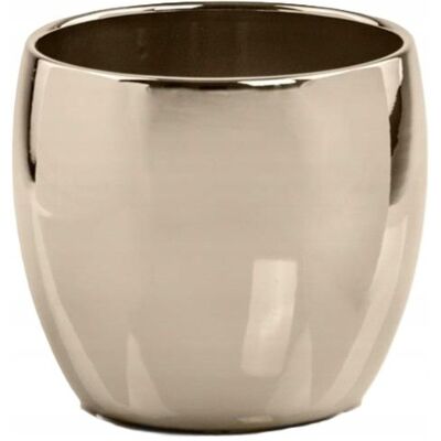POLNIX Doniczka ceramiczna osłonka okrągła gładka złota 26 cm POLNIX Doniczka ceramiczna osłonka okrągła gładka złota 26 cm