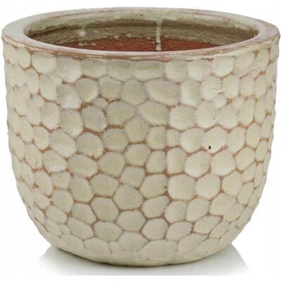 POLNIX Doniczka Ceramiczna Osłonka Okrągła Vintage Beżowa 28 Cm POLNIX Doniczka Ceramiczna Osłonka Okrągła Vintage Beżowa 28 Cm
