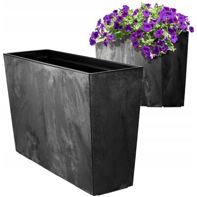 KADAX DONICZKA DONICA NA KWIATY KWIETNIK WYSOKA + WKŁAD 19x56cm CZARNY BETON KADAX DONICZKA DONICA NA KWIATY KWIETNIK WYSOKA + WKŁAD 19x56cm CZARNY BETON