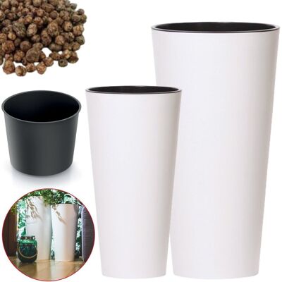 PROSPERPLAST Doniczka okrągła Tubus + wkład, keramzyt 2l Zestaw Donica 2 szt PROSPERPLAST Doniczka okrągła Tubus + wkład, keramzyt 2l Zestaw Donica 2 szt