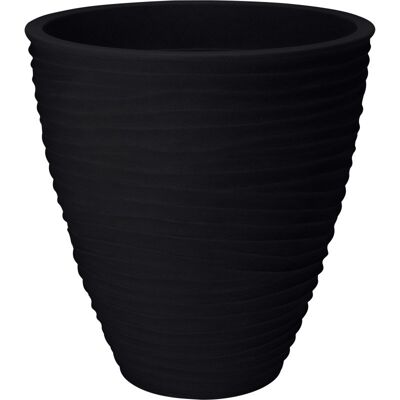 Koopman Doniczka osłonka plastikowa antracyt prążkowana 40 cm 1szt Koopman Doniczka osłonka plastikowa antracyt prążkowana 40 cm 1szt