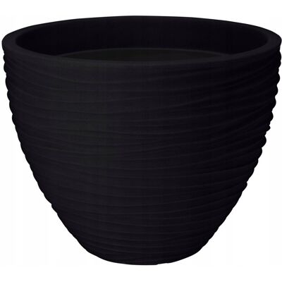 Koopman Doniczka osłonka plastikowa antracyt ryflowana 40 cm 1szt Koopman Doniczka osłonka plastikowa antracyt ryflowana 40 cm 1szt