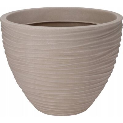 Koopman Doniczka osłonka plastikowa beżowa ryflowana 40 cm 1szt Koopman Doniczka osłonka plastikowa beżowa ryflowana 40 cm 1szt