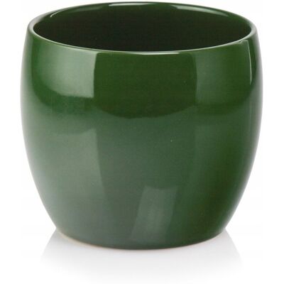 POLNIX Doniczka zielona okrągła h 22 cm Ø 23 cm doniczka ceramiczna zielona kula POLNIX Doniczka zielona okrągła h 22 cm Ø 23 cm doniczka ceramiczna zielona kula