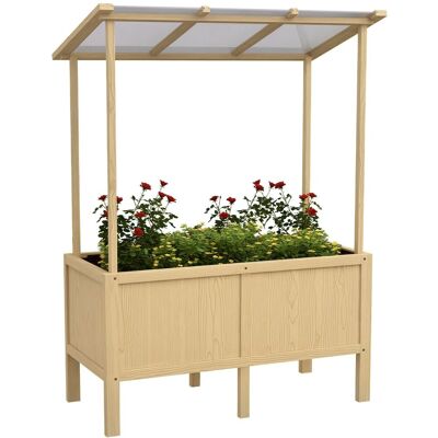 Drewniana podniesiona grządka Outsunny, inspekt z pokrywą, donica z polarową wyściółką, skrzynka na kwiaty/zioła do ogrodu, balkon, 110 x 60 x 152 c.. Drewniana podniesiona grządka Outsunny, inspekt z pokrywą, donica z polarową wyściółką, skrzynka na kwiaty/zioła do ogrodu, balkon, 110 x 60 x 152 c..