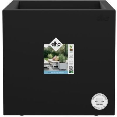 Elho Vivo Next Square 30 Pudełko Na Kwiaty - Czarne - Ø 30 X Wys. 29 Cm - Do Użytku Na Zewnątrz - W 100% Z Recyklingu; Elho Vivo Next Square 30 Pudełko Na Kwiaty - Czarne - Ø 30 X Wys. 29 Cm - Do Użytku Na Zewnątrz - W 100% Z Recyklingu;