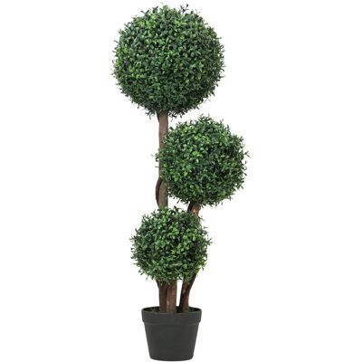 HOMCOM Duża, 100 cm, sztuczna kula z bukszpanu Tri-Globe, plastikowa sztuczna roślina z drewnianą łodygą w doniczce, sztuczna roślina wyglądająca ja.. HOMCOM Duża, 100 cm, sztuczna kula z bukszpanu Tri-Globe, plastikowa sztuczna roślina z drewnianą łodygą w doniczce, sztuczna roślina wyglądająca ja..