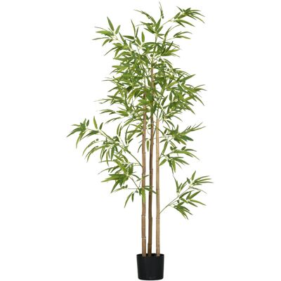 HOMCOM Sztuczny bambus, duży, 180 cm, sztuczna roślina, sztuczne rośliny w doniczce, realistyczny sztuczny bambus ze sztucznym mchem do salonu, sypi.. HOMCOM Sztuczny bambus, duży, 180 cm, sztuczna roślina, sztuczne rośliny w doniczce, realistyczny sztuczny bambus ze sztucznym mchem do salonu, sypi..