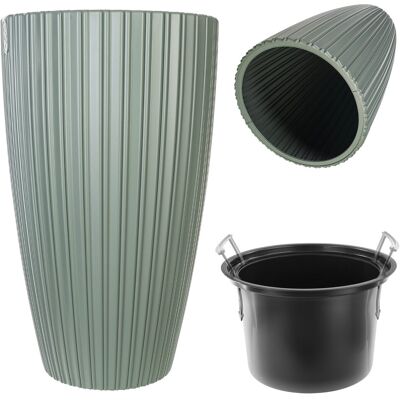KADAX Doniczka Donica Na Kwiaty 30cm Osłonka Wkładem Kwietnik Plastikowa Zielona KADAX Doniczka Donica Na Kwiaty 30cm Osłonka Wkładem Kwietnik Plastikowa Zielona