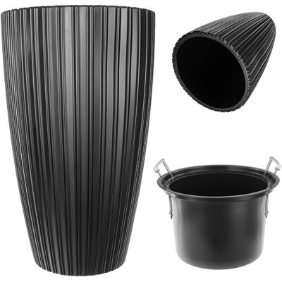 Kadax Doniczka Donica Na Kwiaty 30cm Osłonka Z Wkładem Kwietnik Plastikowa Czarny Kadax Doniczka Donica Na Kwiaty 30cm Osłonka Z Wkładem Kwietnik Plastikowa Czarny