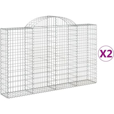 VMP Kosze Gabionowe, 2 Szt, 200x30x120/140 Cm, Galwanizowane Żelazo VMP Kosze Gabionowe, 2 Szt, 200x30x120/140 Cm, Galwanizowane Żelazo