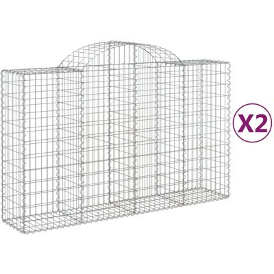 VMP Kosze Gabionowe, 2 Szt, 200x50x120/140 Cm, Galwanizowane Żelazo VMP Kosze Gabionowe, 2 Szt, 200x50x120/140 Cm, Galwanizowane Żelazo