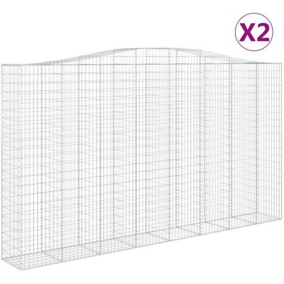 VMP Kosze gabionowe, 2 szt, 400x50x220/240 cm, galwanizowane żelazo VMP Kosze gabionowe, 2 szt, 400x50x220/240 cm, galwanizowane żelazo