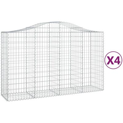 VMP Kosze gabionowe, 4 szt, 200x50x120/140 cm, galwanizowane żelazo VMP Kosze gabionowe, 4 szt, 200x50x120/140 cm, galwanizowane żelazo