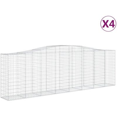 VMP Kosze gabionowe, 4 szt, 400x50x120/140 cm, galwanizowane żelazo VMP Kosze gabionowe, 4 szt, 400x50x120/140 cm, galwanizowane żelazo