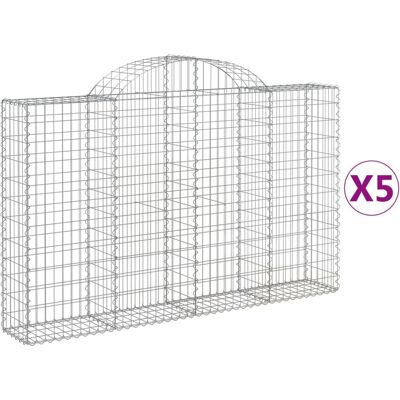 VMP Kosze Gabionowe, 5 Szt, 200x30x120/140 Cm, Galwanizowane Żelazo VMP Kosze Gabionowe, 5 Szt, 200x30x120/140 Cm, Galwanizowane Żelazo