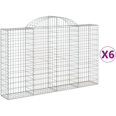 VMP Kosze gabionowe, 6 szt, 200x30x120/140 cm, galwanizowane żelazo VMP Kosze gabionowe, 6 szt, 200x30x120/140 cm, galwanizowane żelazo
