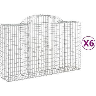 VMP Kosze gabionowe, 6 szt, 200x50x120/140 cm, galwanizowane żelazo VMP Kosze gabionowe, 6 szt, 200x50x120/140 cm, galwanizowane żelazo
