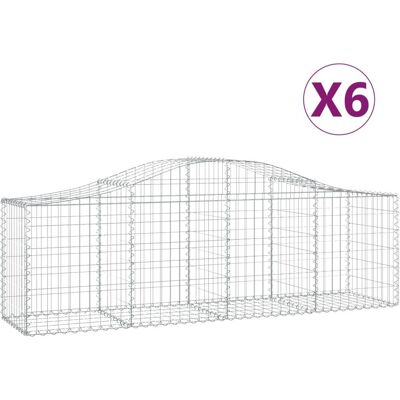 VMP Kosze Gabionowe, 6 Szt, 200x50x60/80 Cm, Galwanizowane Żelazo VMP Kosze Gabionowe, 6 Szt, 200x50x60/80 Cm, Galwanizowane Żelazo