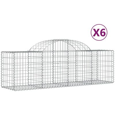 VMP Kosze Gabionowe, 6 Szt., 200x50x60/80 Cm, Galwanizowane Żelazo VMP Kosze Gabionowe, 6 Szt., 200x50x60/80 Cm, Galwanizowane Żelazo
