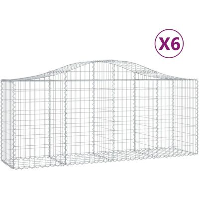 VMP Kosze Gabionowe, 6 Szt, 200x50x80/100 Cm, Galwanizowane Żelazo VMP Kosze Gabionowe, 6 Szt, 200x50x80/100 Cm, Galwanizowane Żelazo
