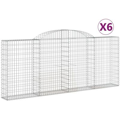 VMP Kosze Gabionowe, 6 Szt, 300X30X120/140 Cm, Galwanizowane Żelazo VMP Kosze Gabionowe, 6 Szt, 300X30X120/140 Cm, Galwanizowane Żelazo
